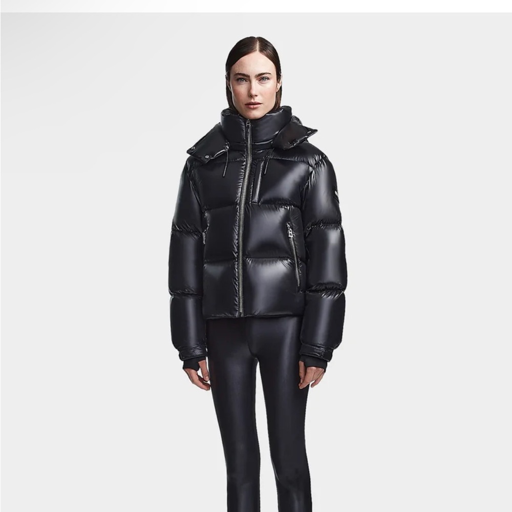 Rudsak MAVE WOMEN'S GLOSSY DOWN PUFFER WITH HOOD XS Black